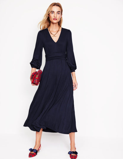 Daphne Jersey Maxi Dress-Navy