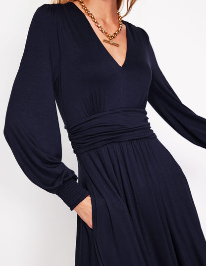 Daphne Jersey Maxi Dress-Navy