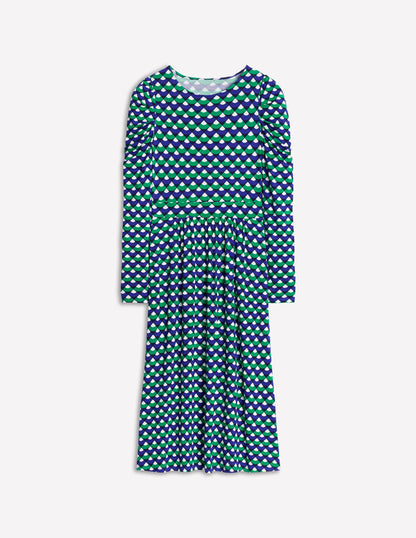 Puff Sleeve Blouson Dress -Rich Emerald, Arc Segment