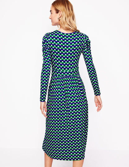 Puff Sleeve Blouson Dress -Rich Emerald, Arc Segment