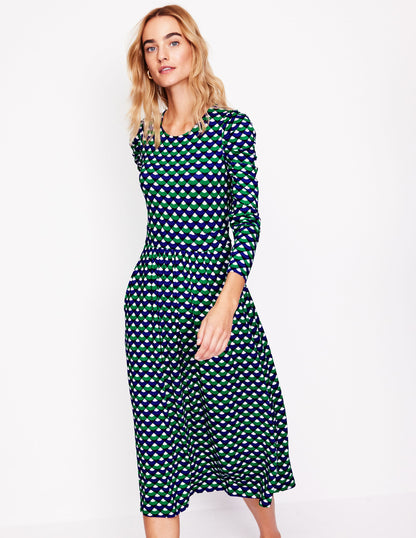 Puff Sleeve Blouson Dress -Rich Emerald, Arc Segment