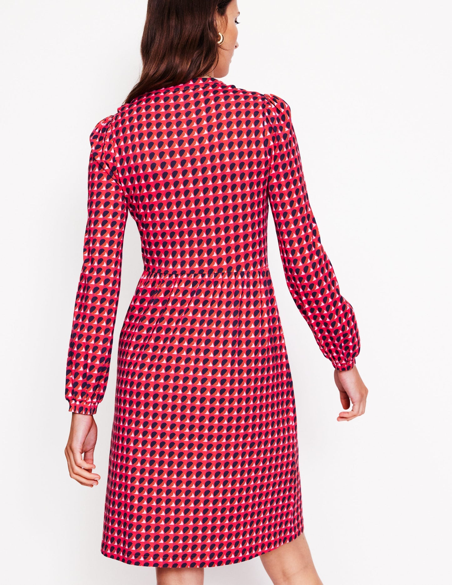 Naomi Relaxed Jersey Dress-Rouge, Sphere Geo