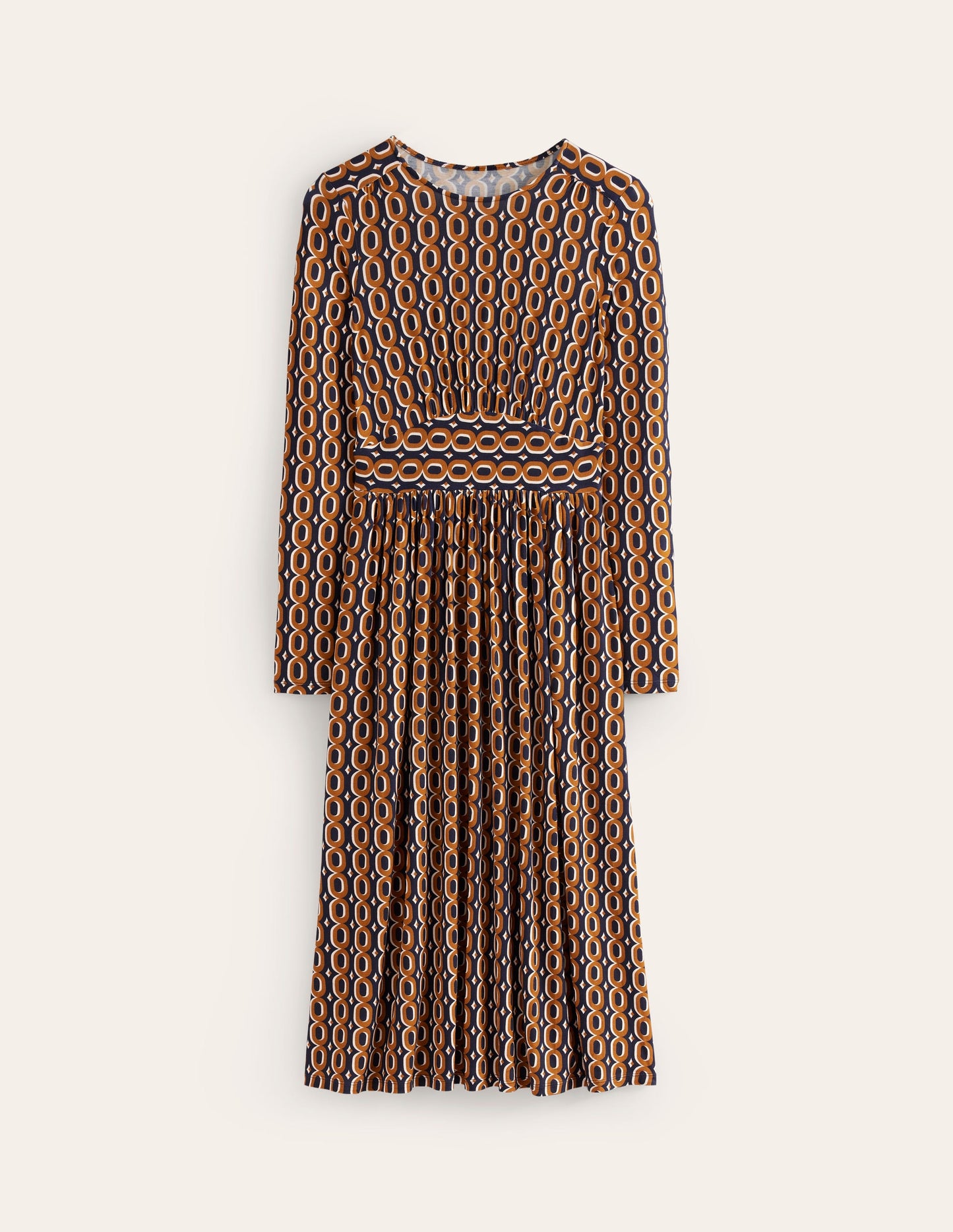 Thea Long Sleeve Jersey Dress -Ochre, Chain