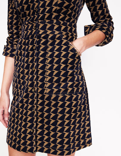 Flora Cord Shirt Dress -Rubber, Birdie