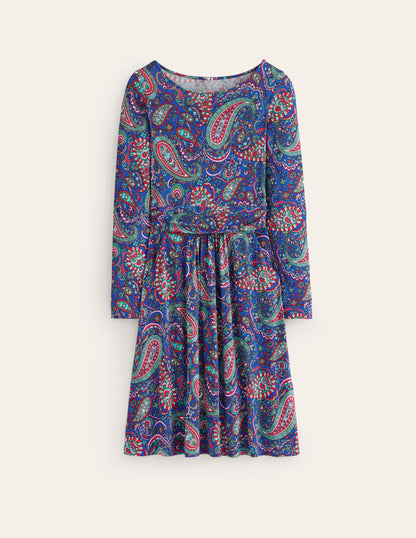 Amelie Long Sleeve Dress-Blue Jay, Paisley Paradise