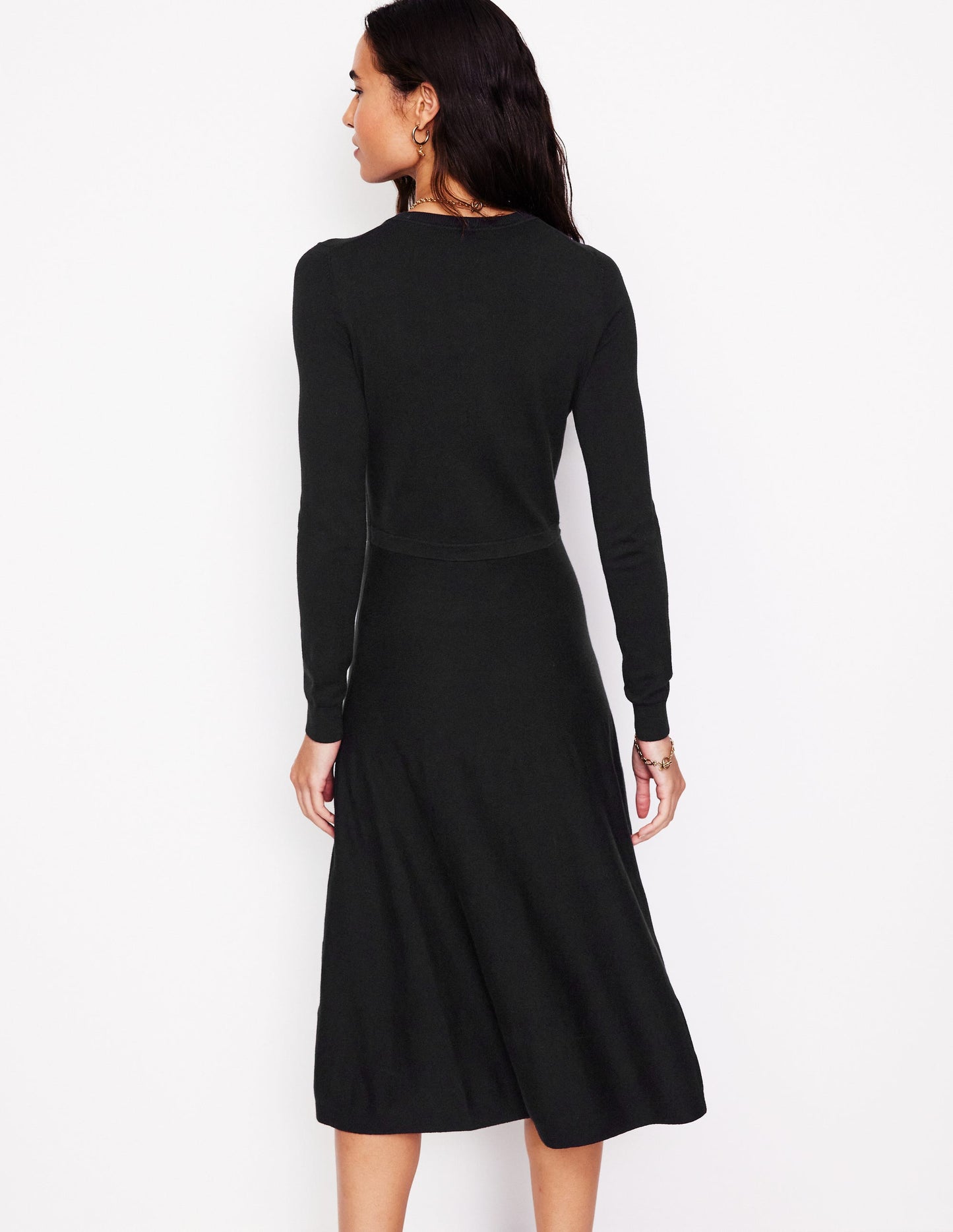 Maria Knitted Midi Dress-Black