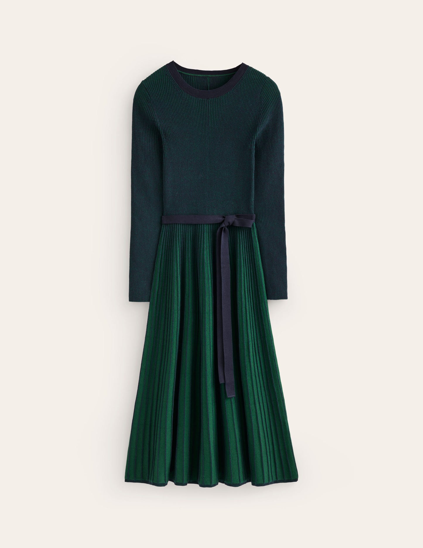 Lola Knitted Midi Dress-Pine, Navy Plated