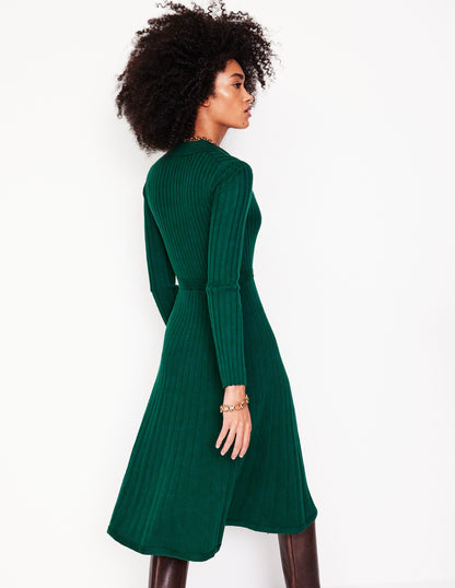 Rachel Knitted Shirt Dress -Glade