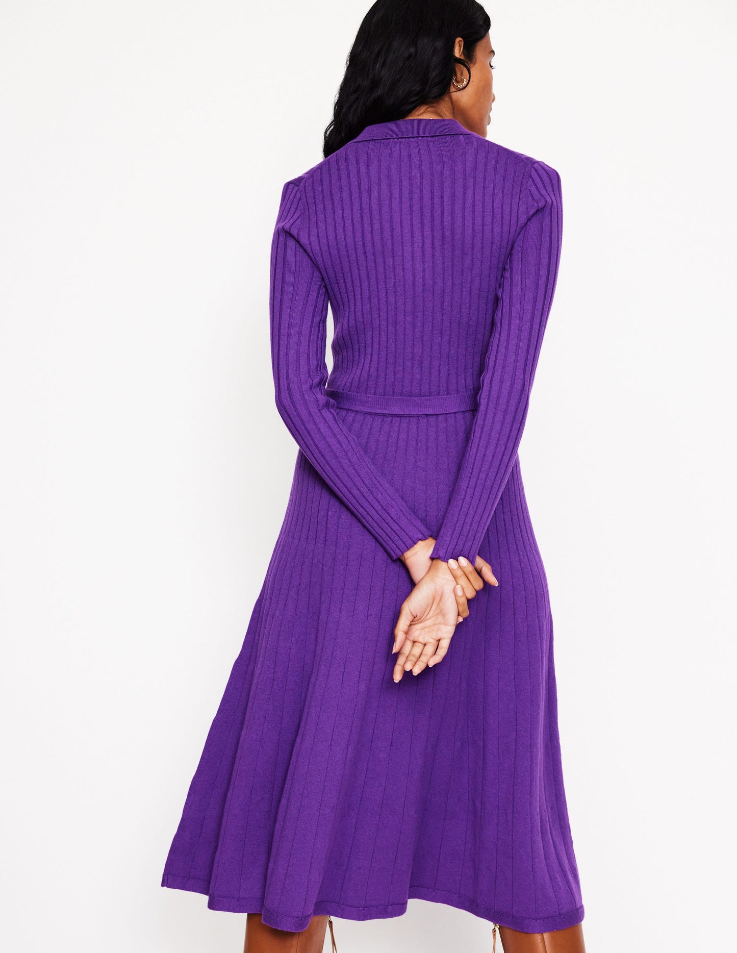 Rachel Knitted Shirt Dress-Amethyst