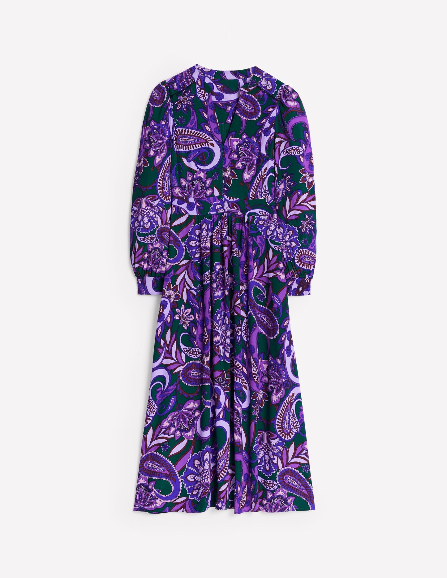 Zoe Trim Detail Midi Dress -Ameythyst, Paisley Fusion