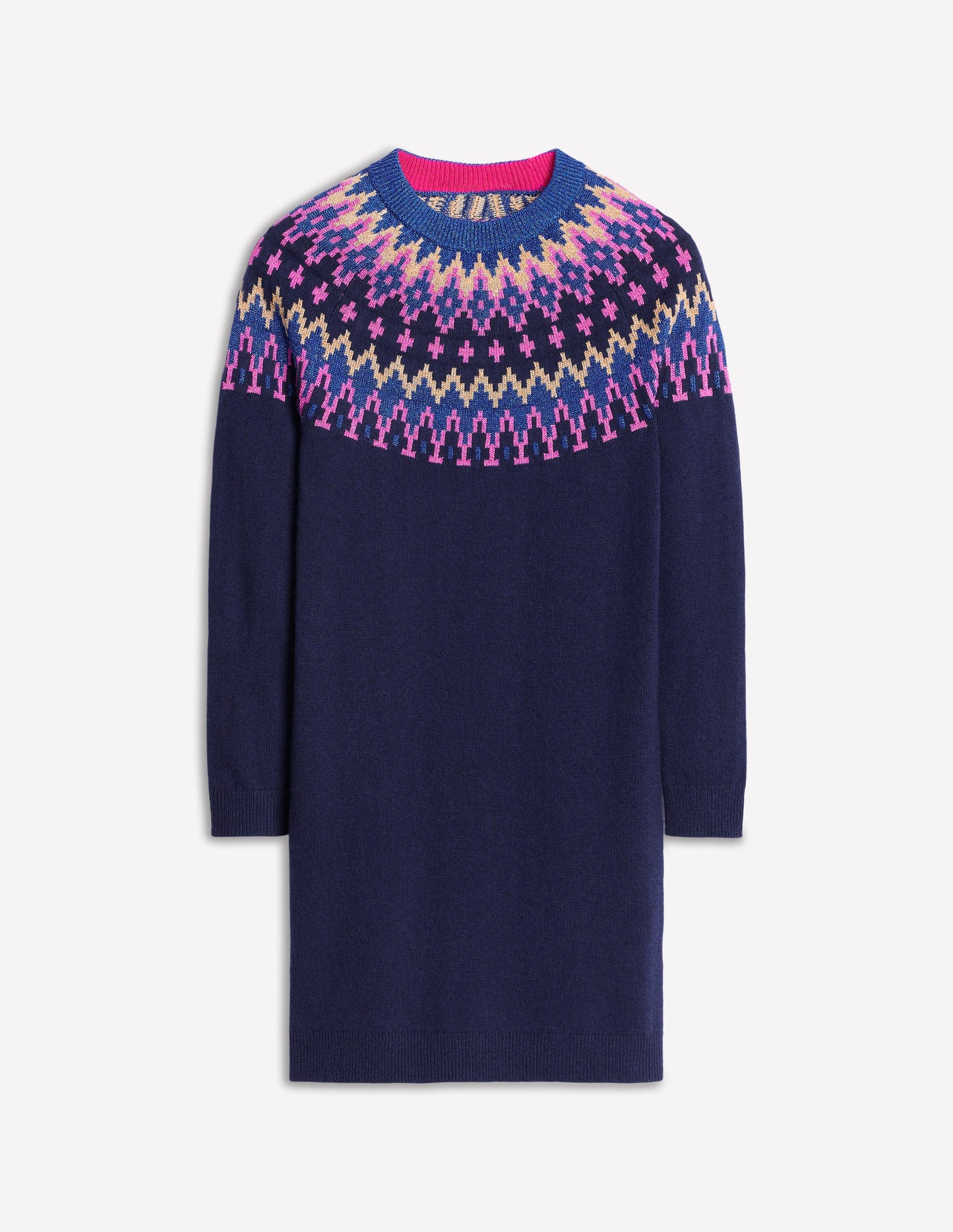 Eleanor Fair Isle Dress -Navy, Sparkle Fair Isle