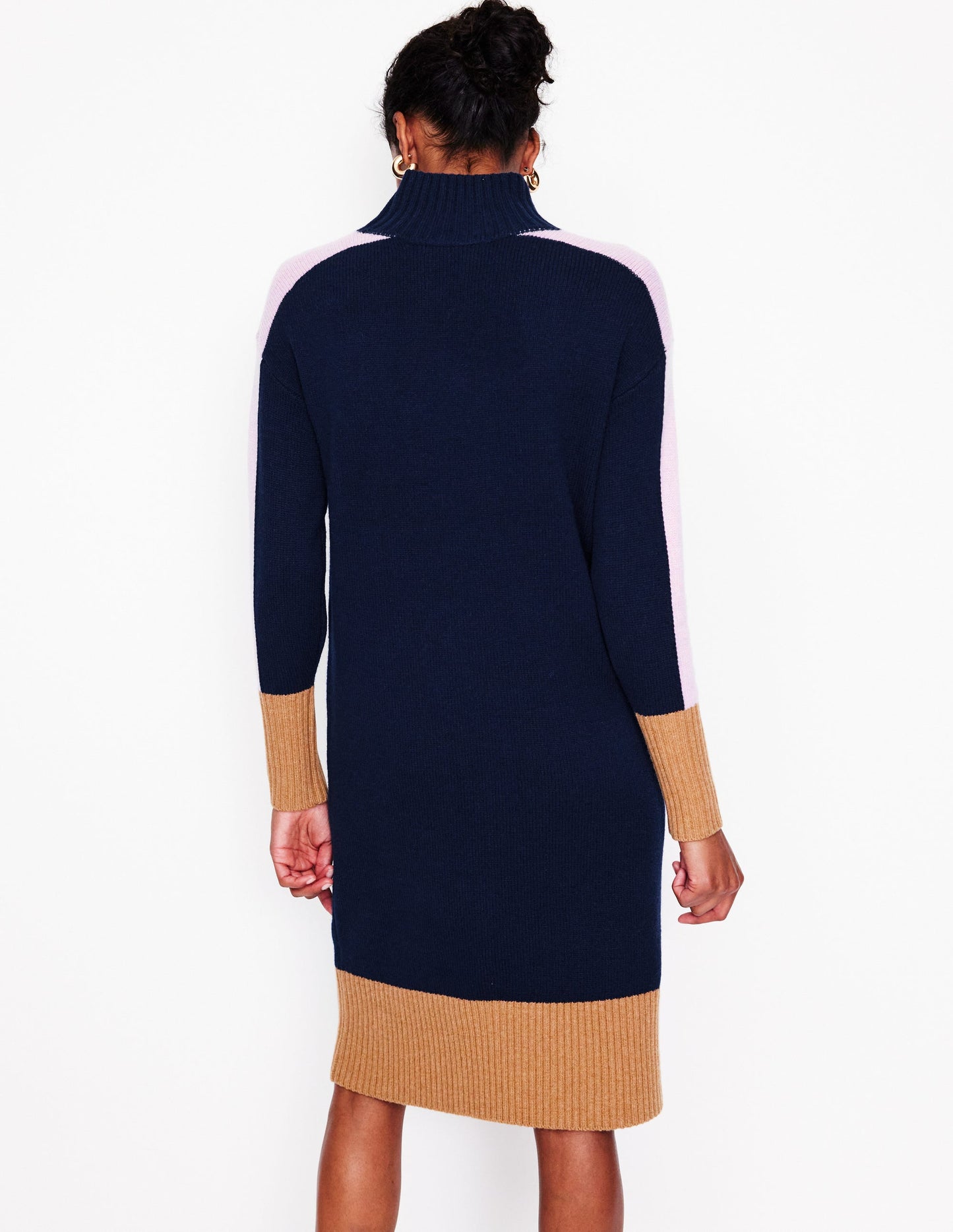 Jessica Merino Dress-Navy Colourblock