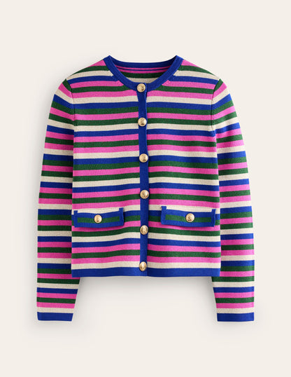 Holly Knitted Jacket-Multi Metallic Stripe