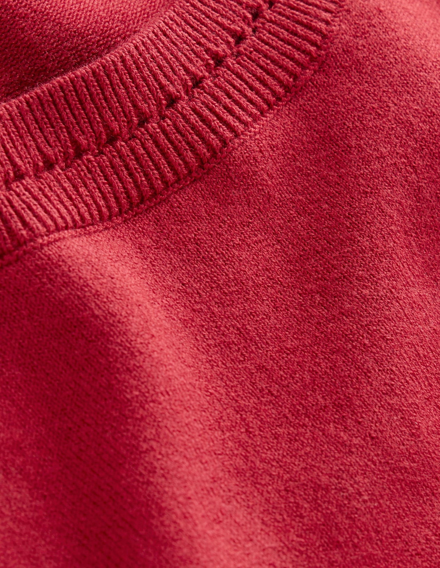 Catriona Cotton Crew Jumper-Red Liquorice