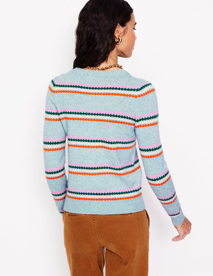 Edie Fair Isle Cardigan-Blue Diamond