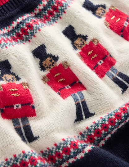 Edie Fair Isle Jumper -Navy, Soldiers