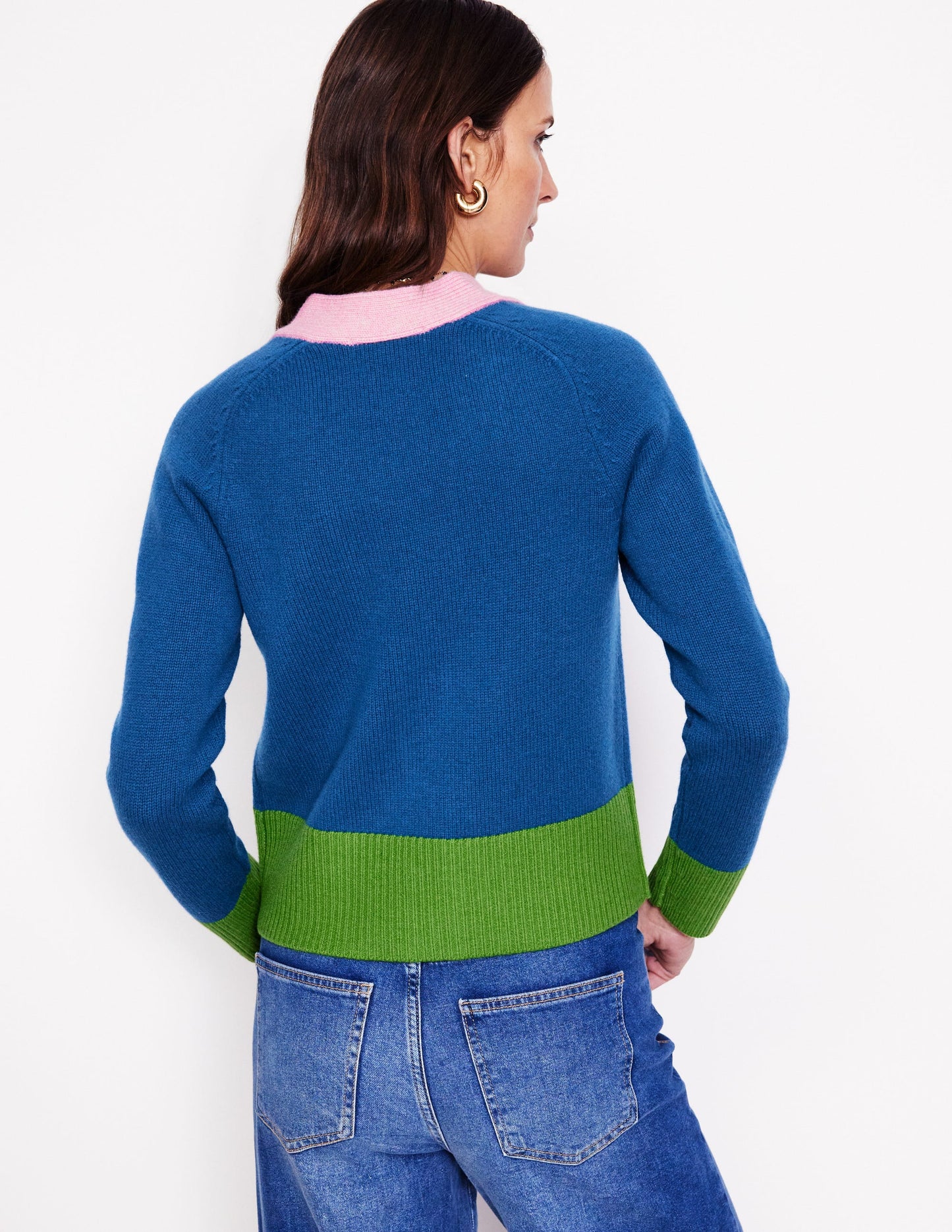 Olivia Merino Cardigan-Sapphire Blue