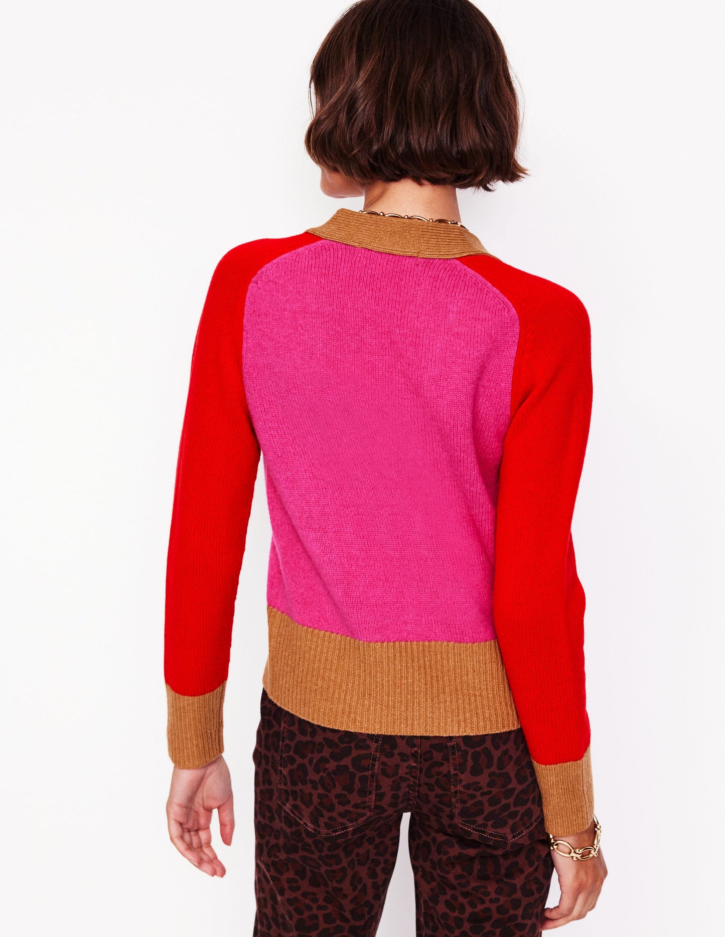 Olivia Merino Cardigan-Party Pink