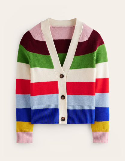 Olivia Merino Cardigan-Multi, Rainbow