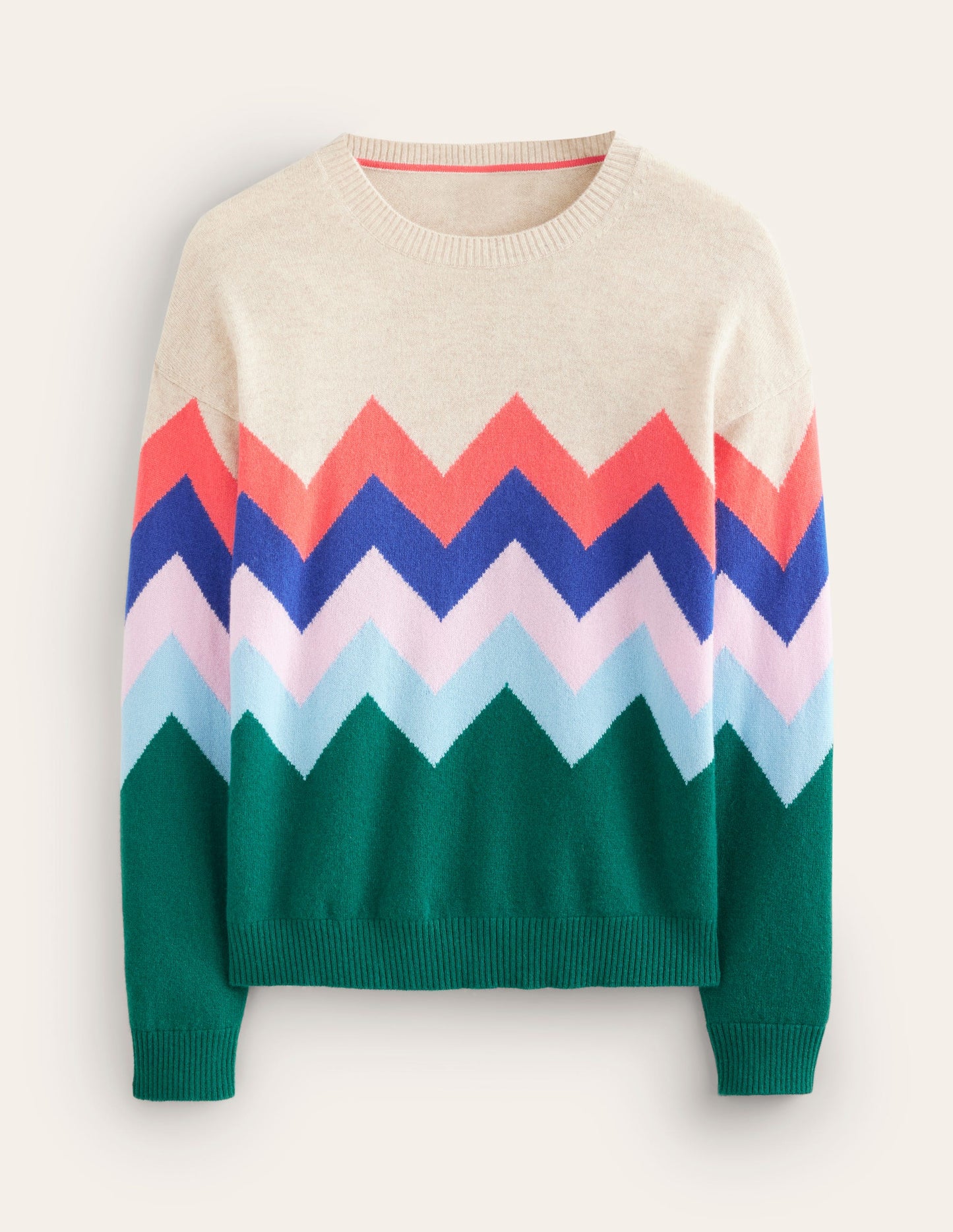 Lydia Cashmere Jumper-Multi, Zig Zag