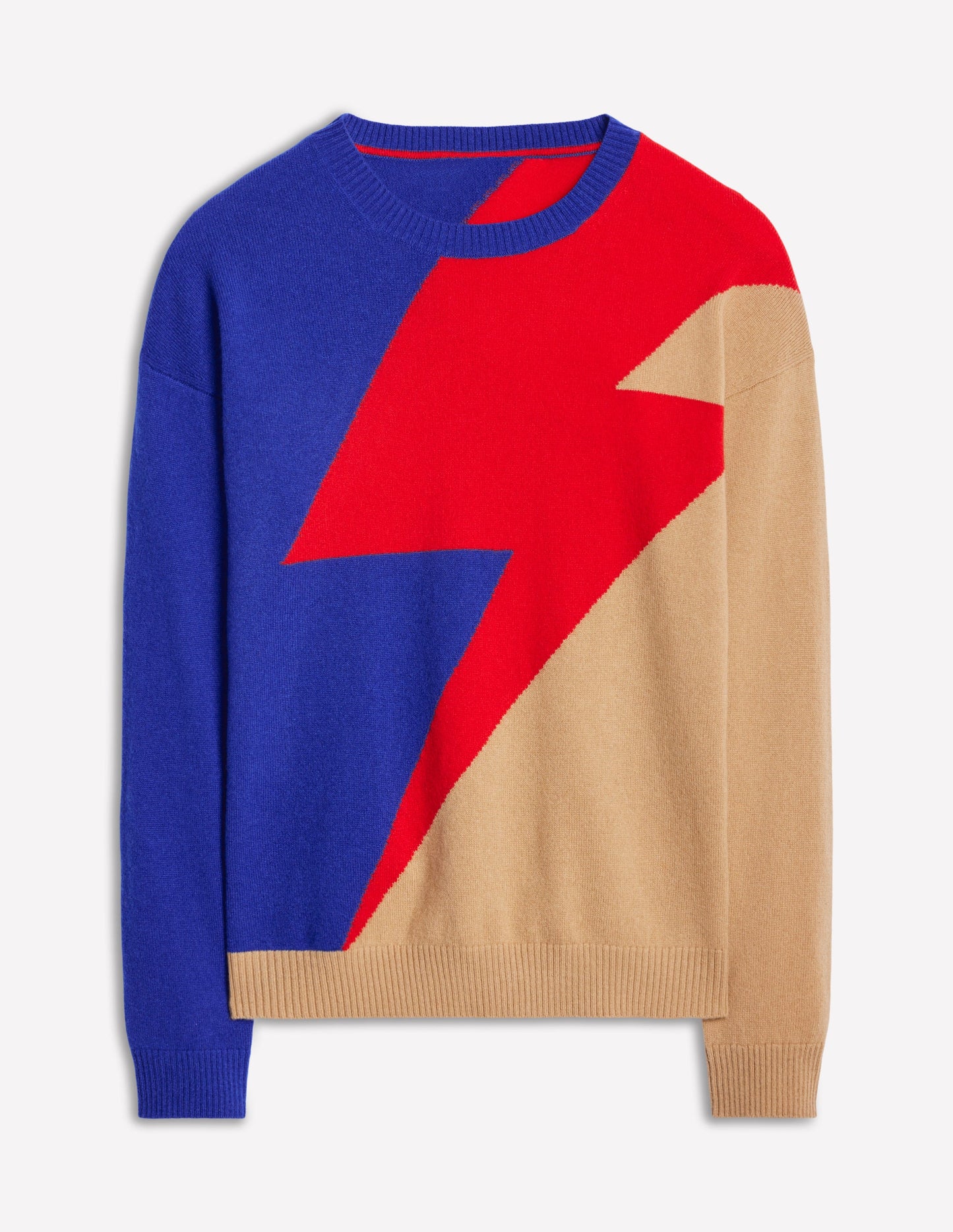 Lydia Cashmere Jumper-Camel, Lightning Bolt