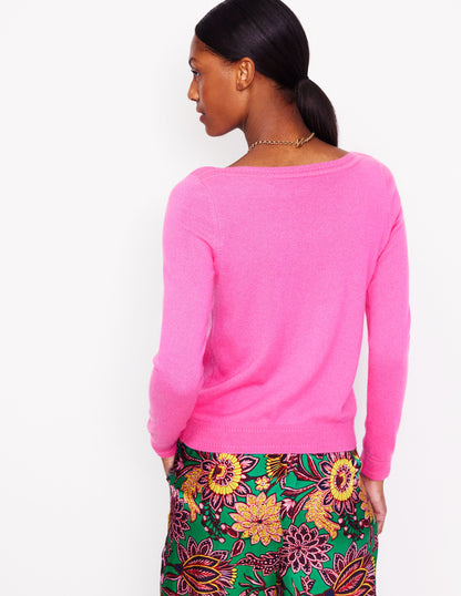 Eva Cashmere Boat Neck Jumper-Pink Tourmaline