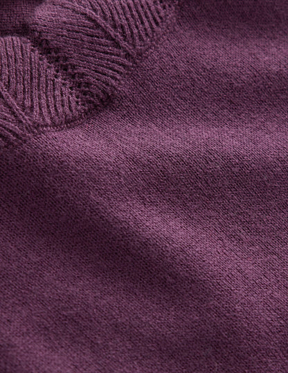 Imi Scallop Trim Jumper-Damson Purple