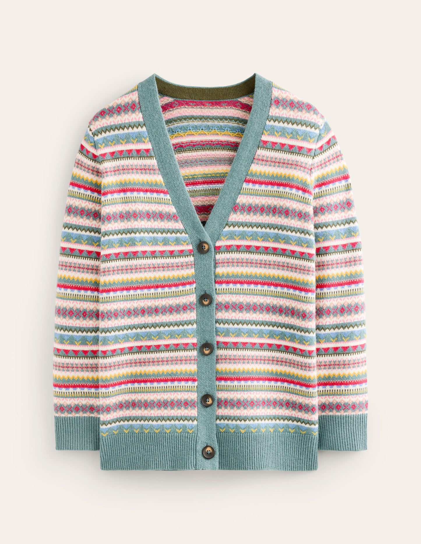 Quinn Boyfriend Cardigan-Blue, Heritage Fair Isle