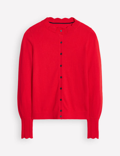 Imi Scalloped Cardigan-Rouge Red