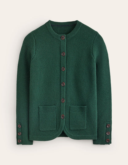 Textured Stitch Cardigan-Dark Cedar Green