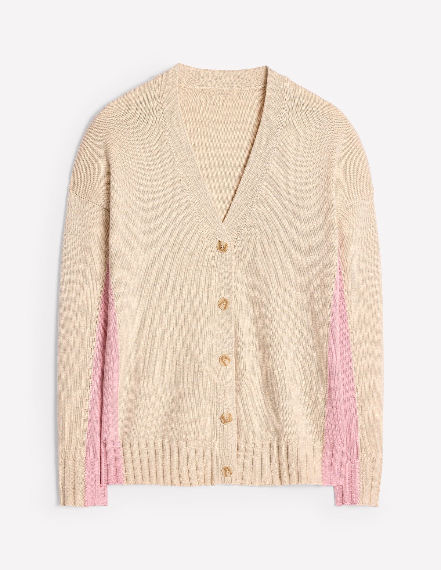 Zia Longline V-Neck Cardigan-Oatmeal Melange