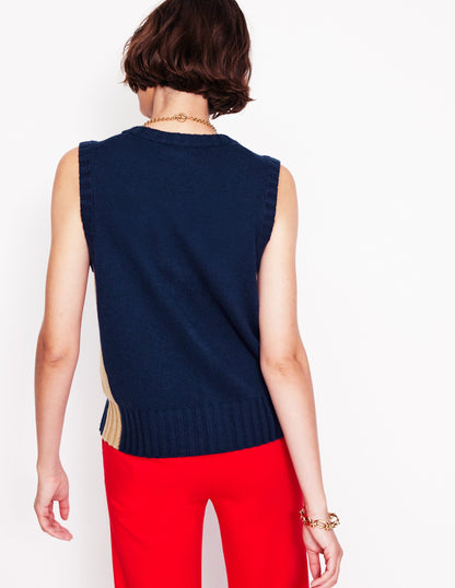 Zia Knitted Waistcoat-Navy