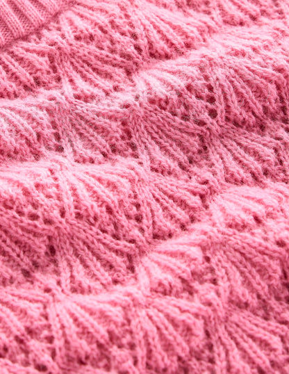 Chunky Pointelle Jumper-Old Rose Pink