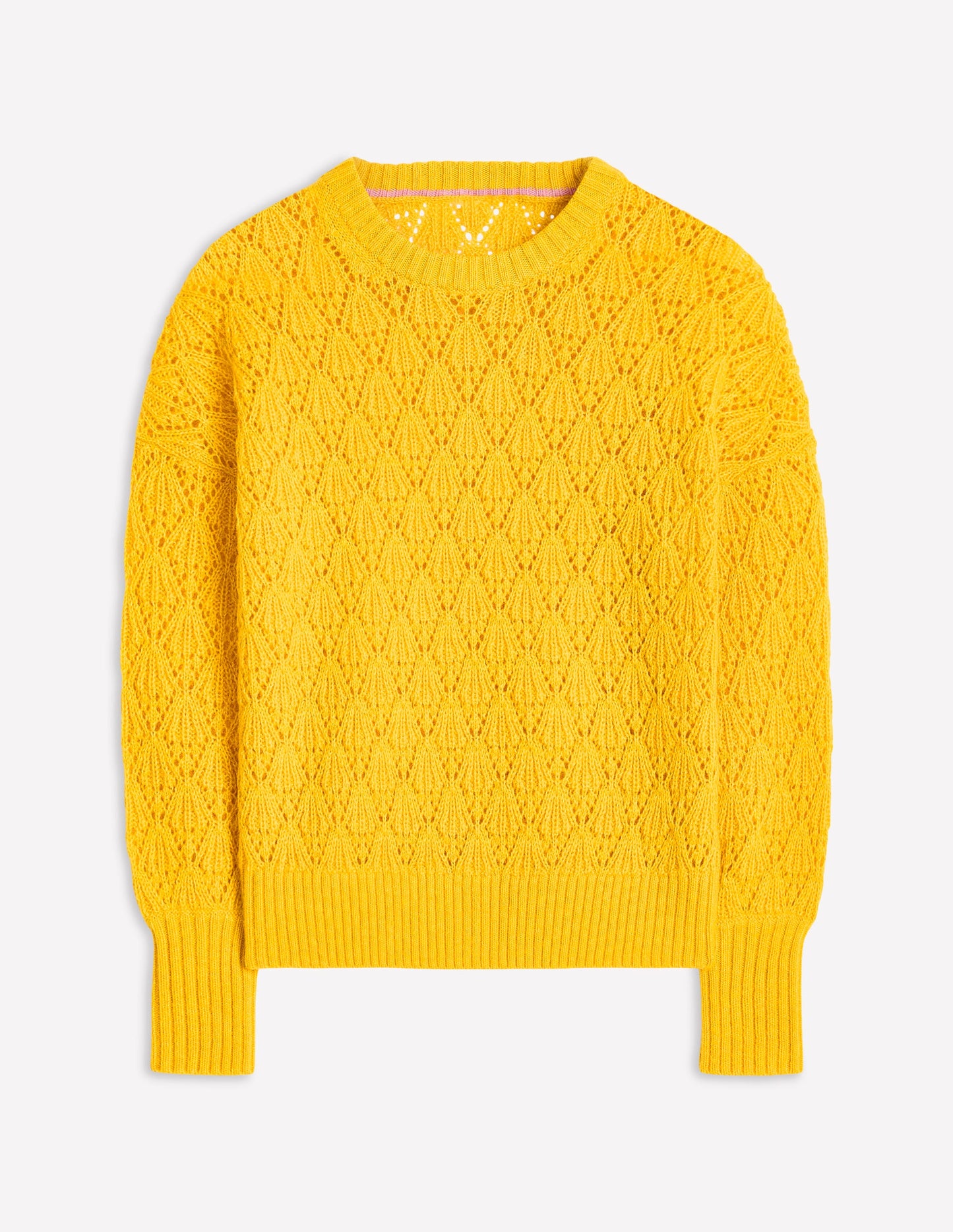 Chunky Pointelle Jumper-Pineapple Yellow