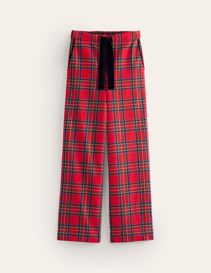 Brushed Cotton Pyjama Trousers-Red and Blue Check