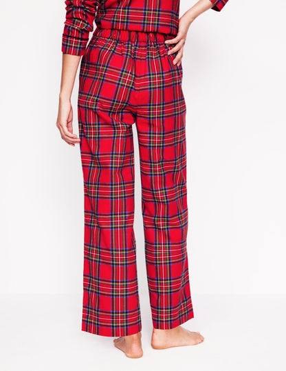 Brushed Cotton Pyjama Trousers-Red and Blue Check