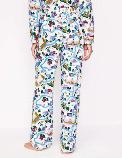 Brushed Cotton Pyjama Trousers-Multi, London Town