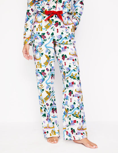 Brushed Cotton Pyjama Trousers-Multi, London Town