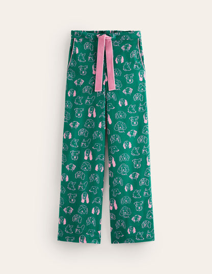 Brushed Cotton Pyjama Trouser-Malachite, Dogs