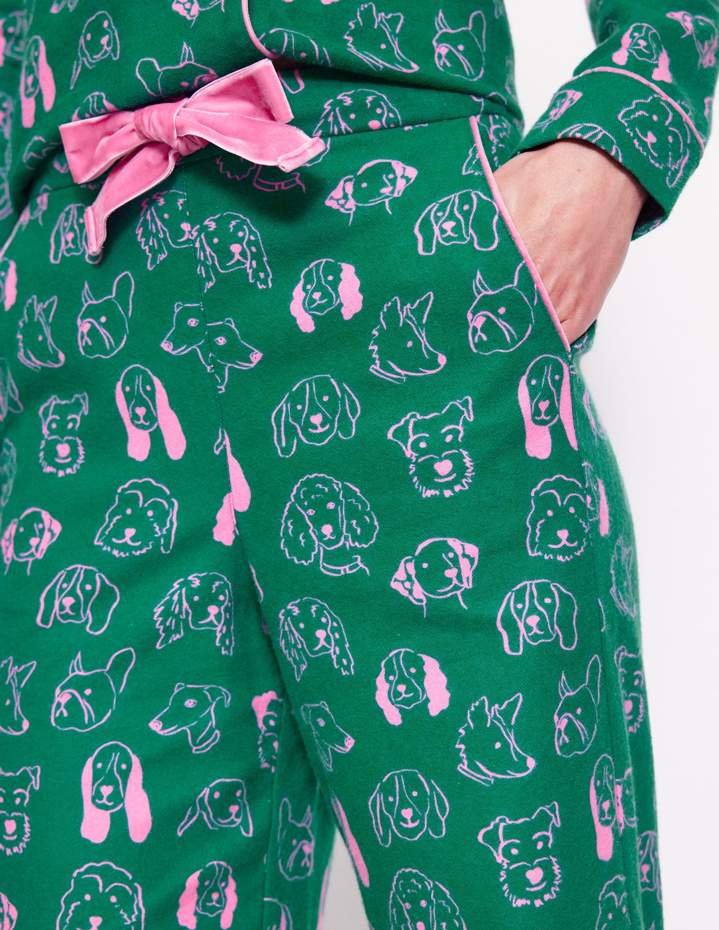 Brushed Cotton Pyjama Trouser -Malachite, Dogs