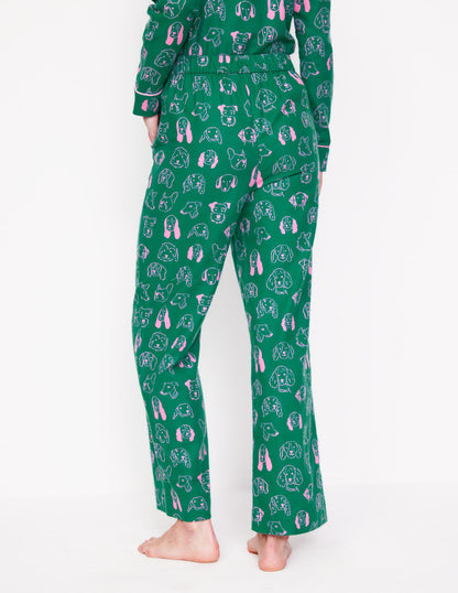 Brushed Cotton Pyjama Trouser-Malachite, Dogs