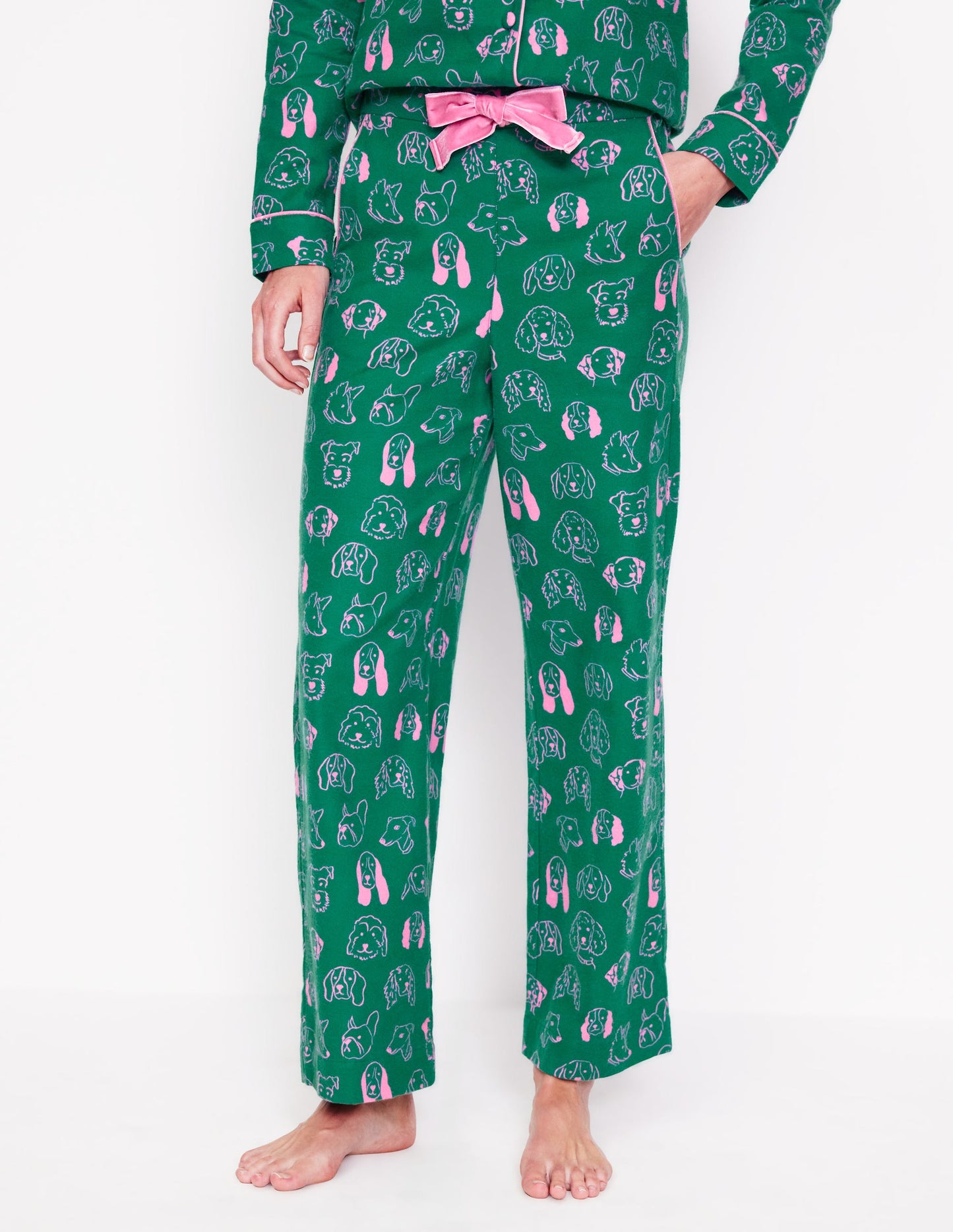 Brushed Cotton Pyjama Trouser-Malachite, Dogs