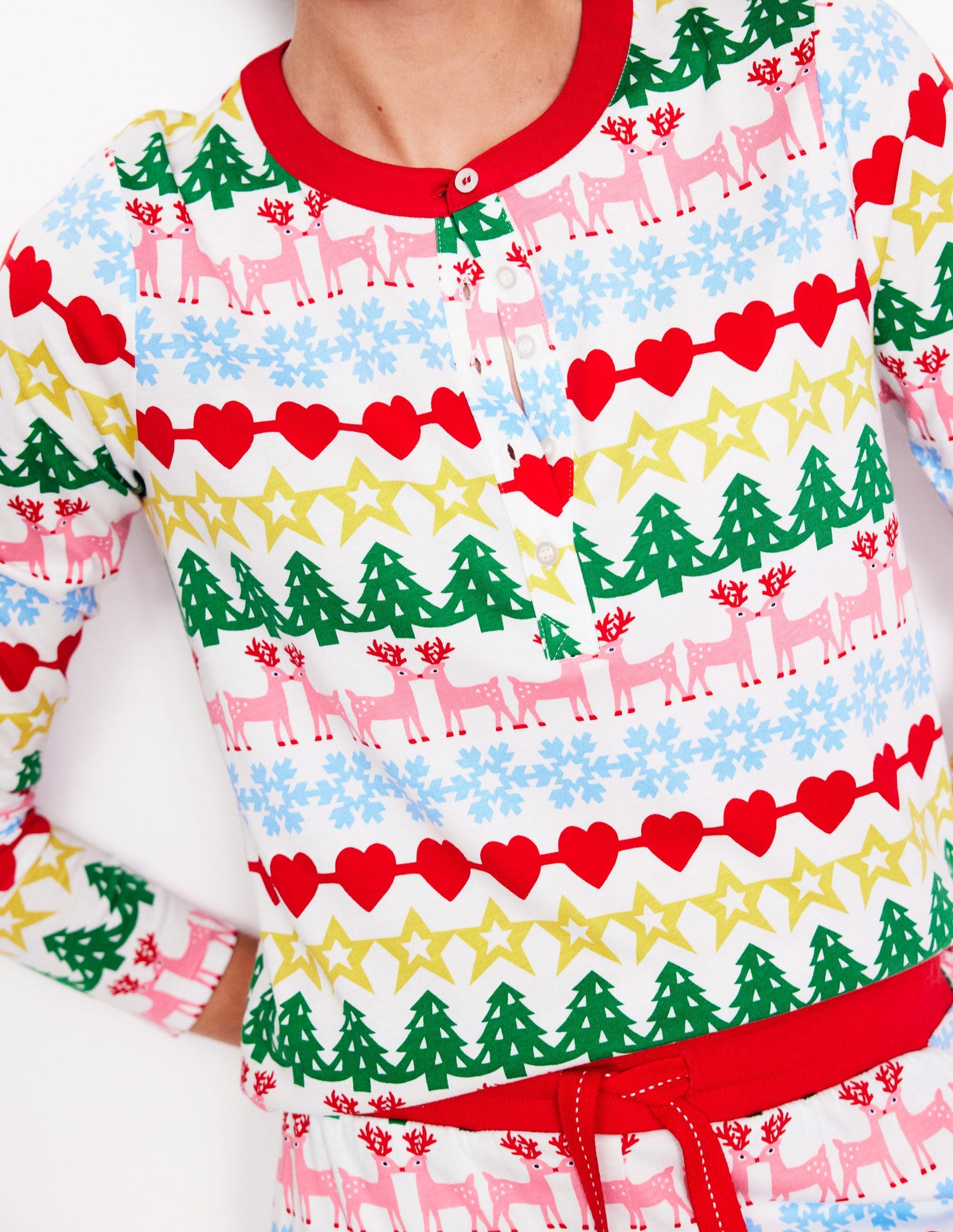 Jersey Pyjama Long Sleeve Top-Multi, Gingerbread Fairisle