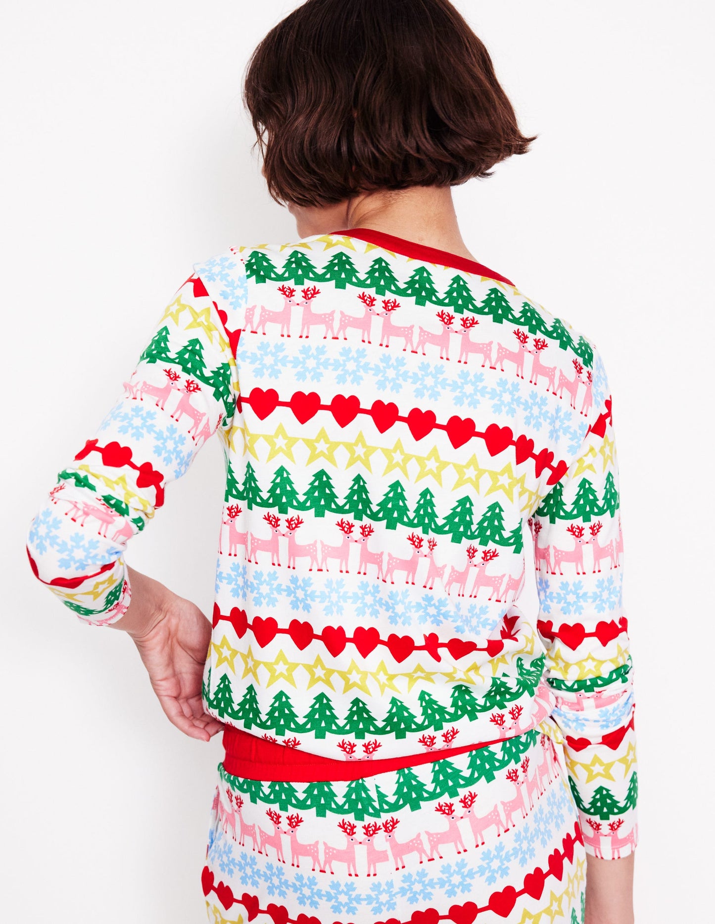 Jersey Pyjama Long Sleeve Top-Multi, Gingerbread Fairisle