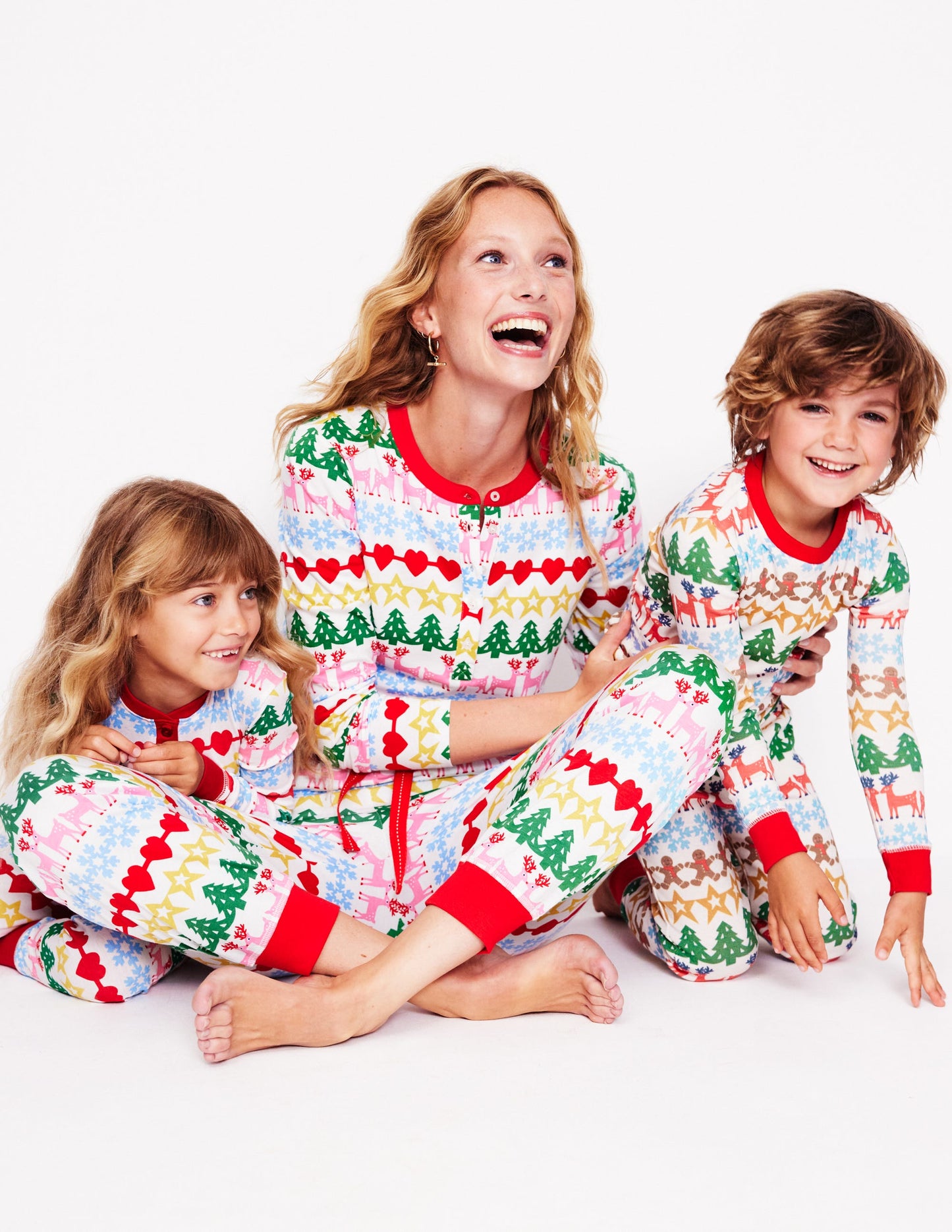 Jersey Pyjama Long Sleeve Top-Multi, Gingerbread Fairisle