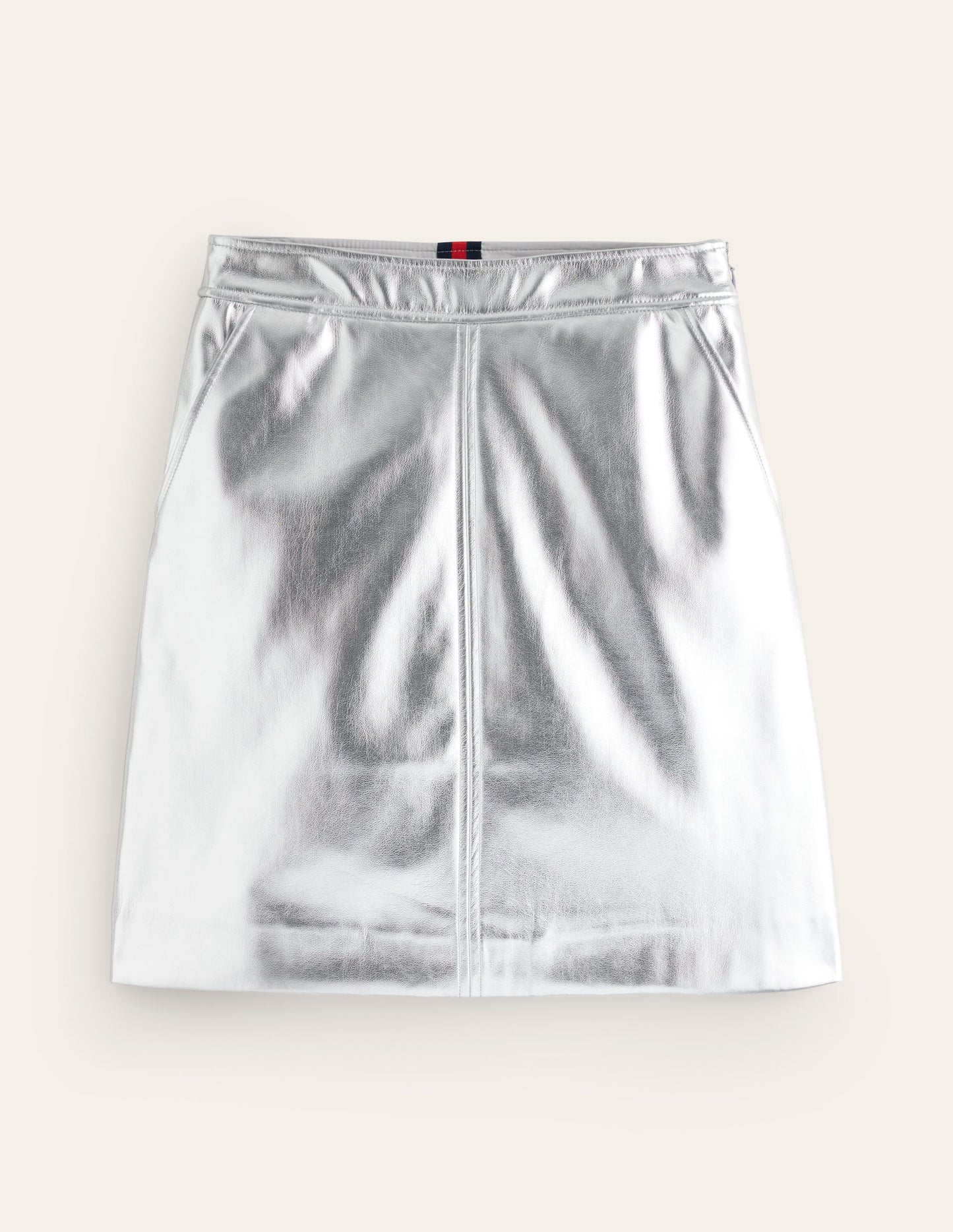 Metallic PU Skirt-Silver