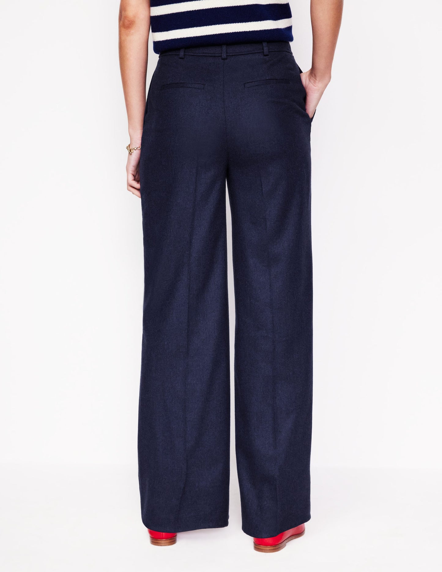 Westbourne Wool-Twill Trousers-Navy