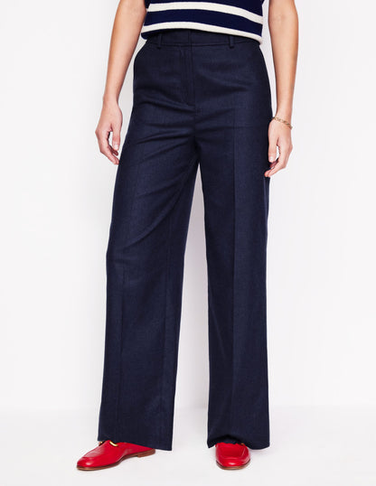 Westbourne Wool-Twill Trousers-Navy