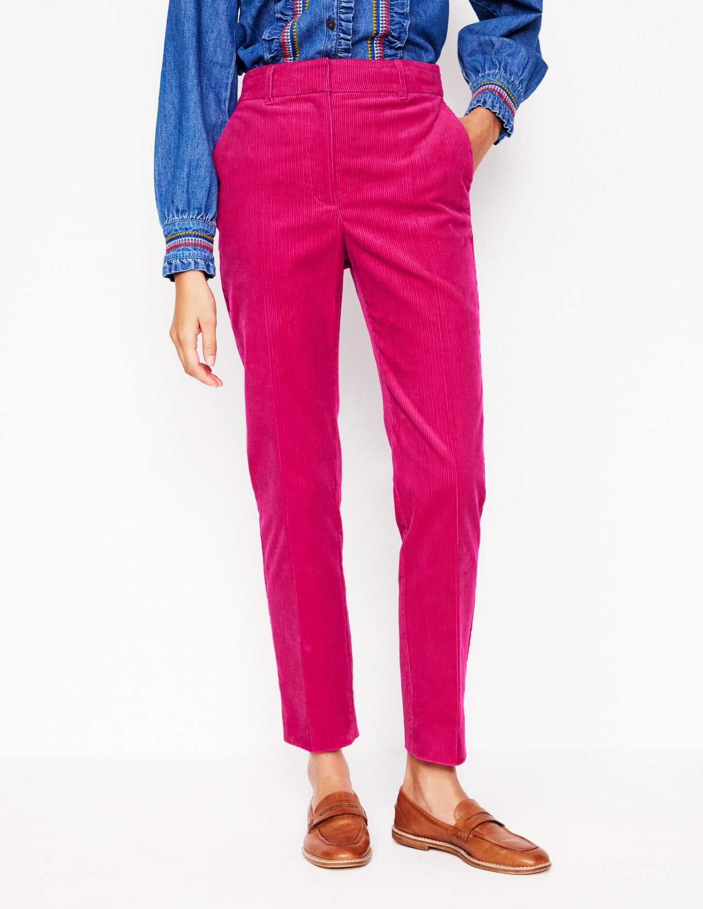 Kew Cord Trousers-Cherry Jam