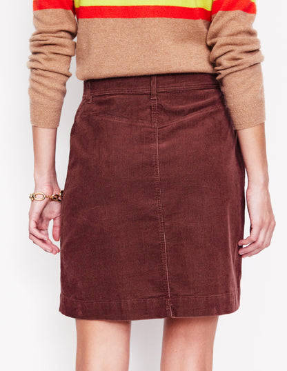 Estella Cord Skirt-Chestnut